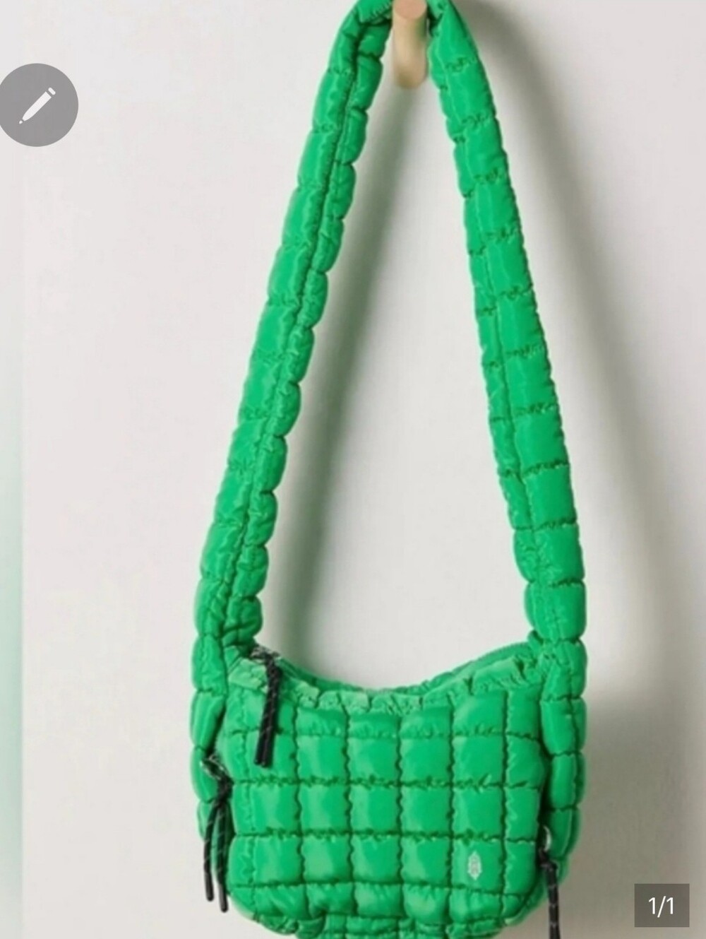 NWOT FP MOVEMENT Quilted Baby Carryall Sling Bag In Kelly Green